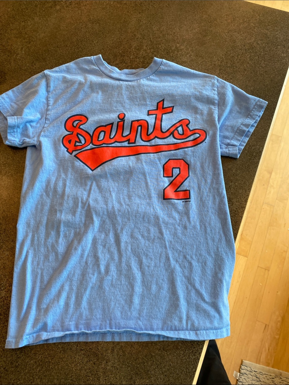 Light Blue 'Saints' Short Sleeve Graphic Tee